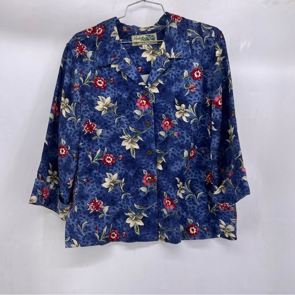 5/$25 Havana jacks large floral button up Hawaiian shirt b34 - Picture 3 of 5